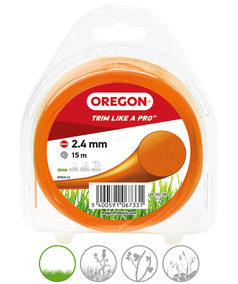 Oregon Coloured Line Freischneidefaden 2,4 mm Durchmesser, Orange, 2,4 mm Durchmesser, 69-362-OR-0