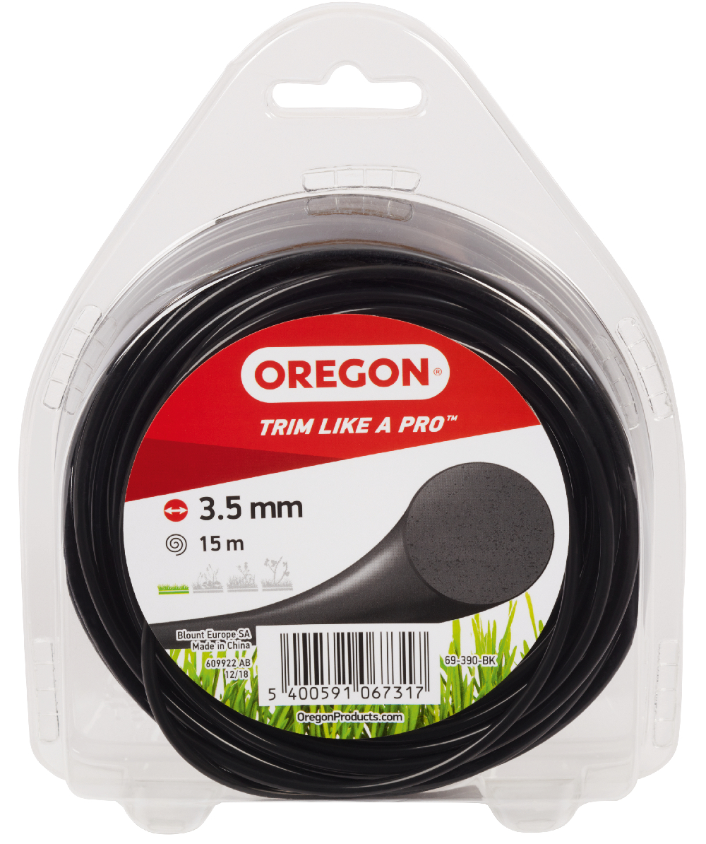 Oregon Coloured Line Freischneidefaden 3,0 mm Durchmesserr, 15 m Lnge, Schwarz, 3,5 mm Durchmesser, 69-390-BK